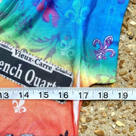 Maxi & Co New Orleans Bourbon St Colorful Top L - Picture 5 of 10